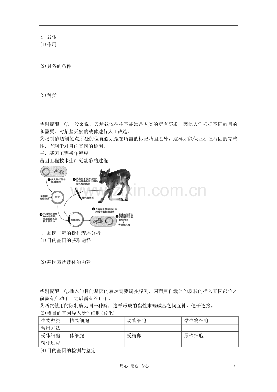 高考生物起点一轮复习-第十单元-DNA重组技术的基本工具和基因工程的基本操作程序学案.doc_第3页