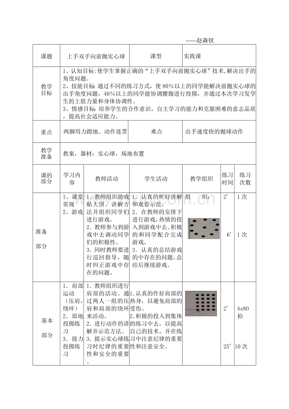 上手双手向前抛实心球(教案)公开课教案教学设计课件案例试卷.docx_第1页