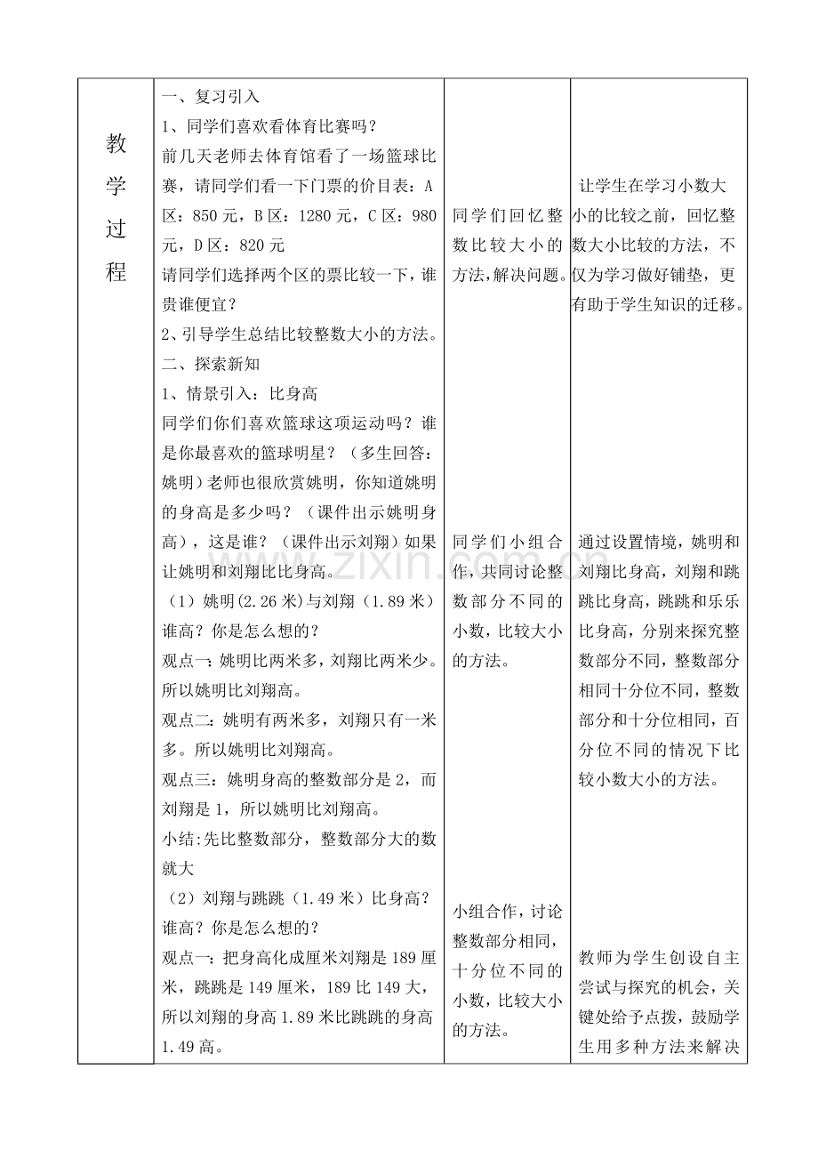 人教版小学数学第四单元-小数大小的比较公开课教案教学设计课件.doc_第3页