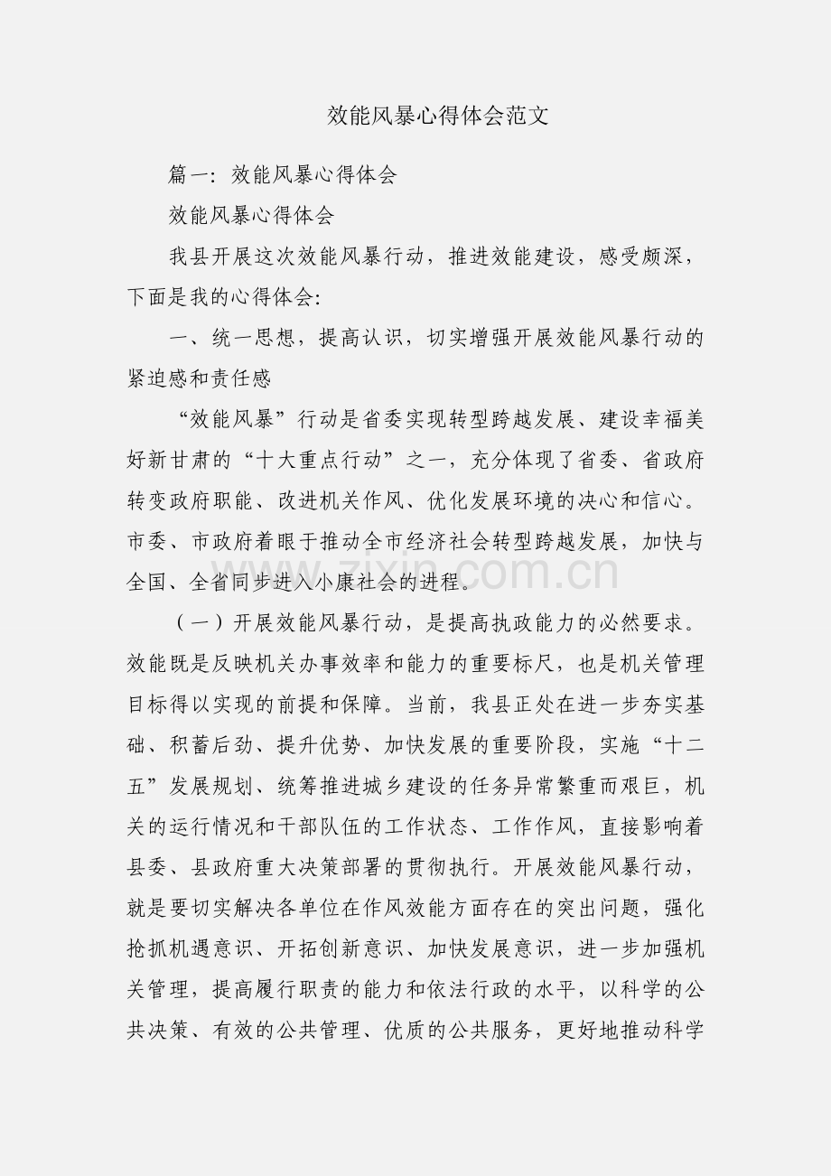 效能风暴心得体会范文.docx_第1页