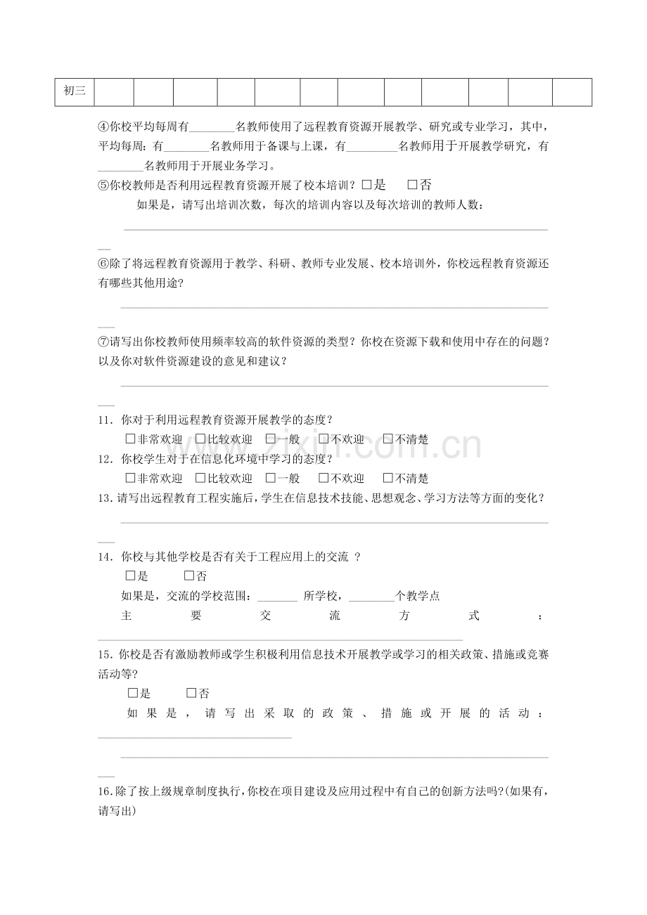 远程教育工程设施应用情况调查表.doc_第3页