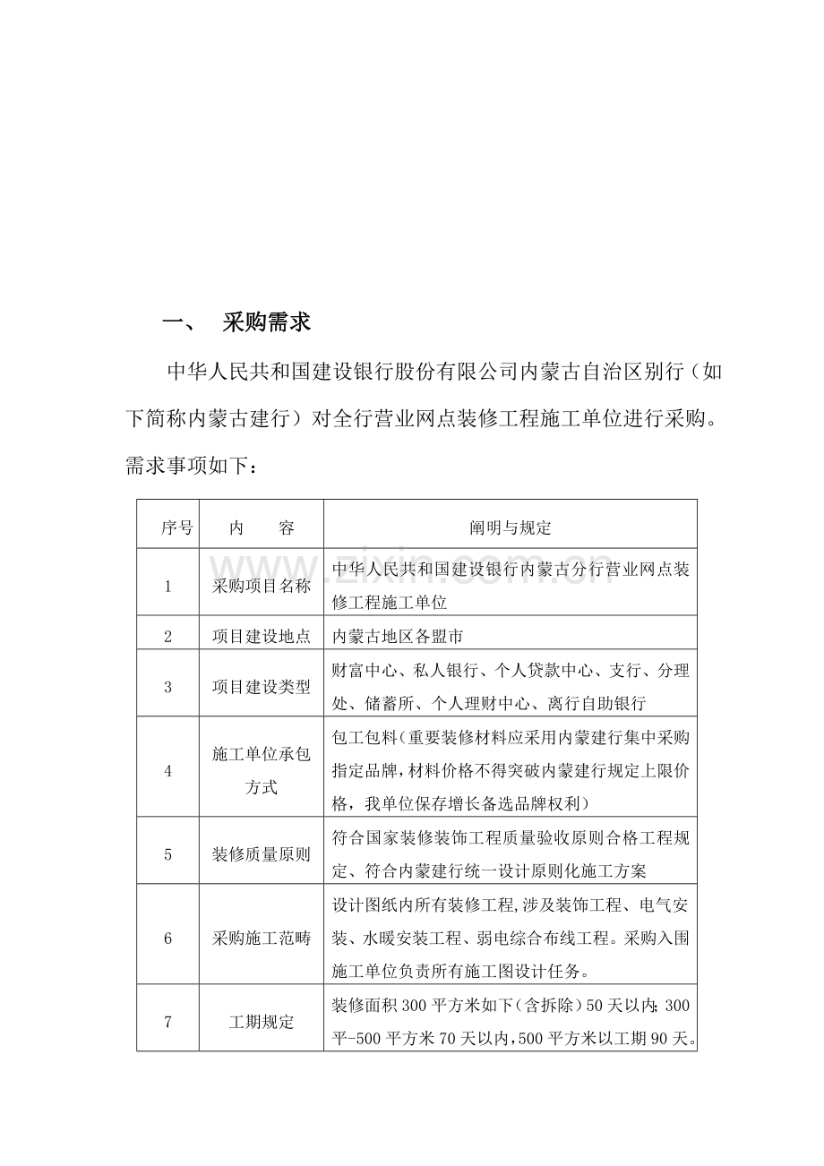 营业网点装修工程施工单位采购需求说明书样本样本.doc_第2页