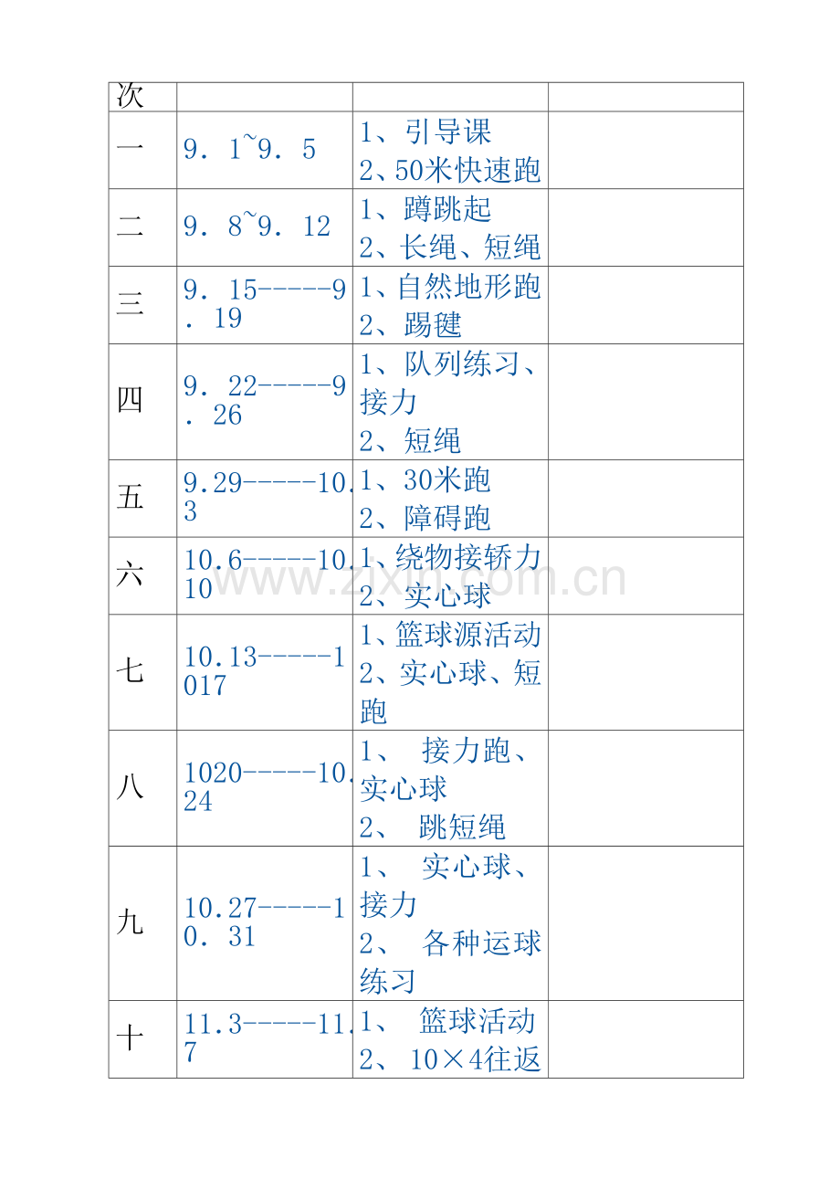 小学四年级上册体育教学计划.doc_第2页