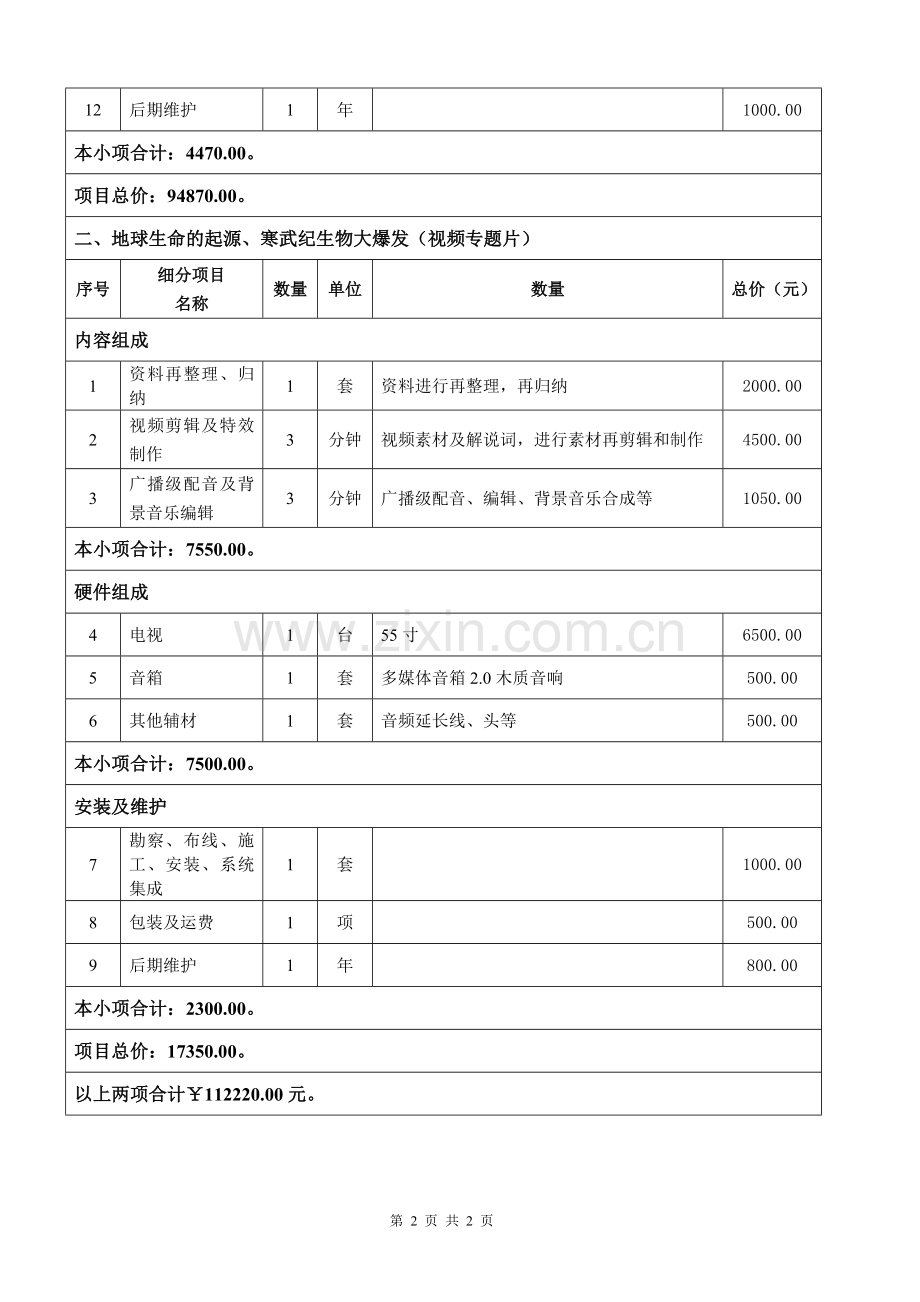 采购货物说明一览表如下：.doc_第2页