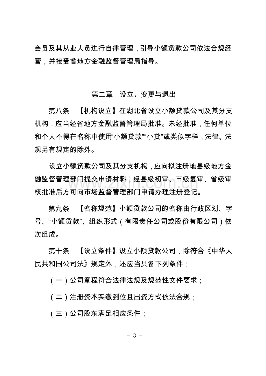 湖北省小额贷款公司监督管理实施办法(试行).docx_第3页