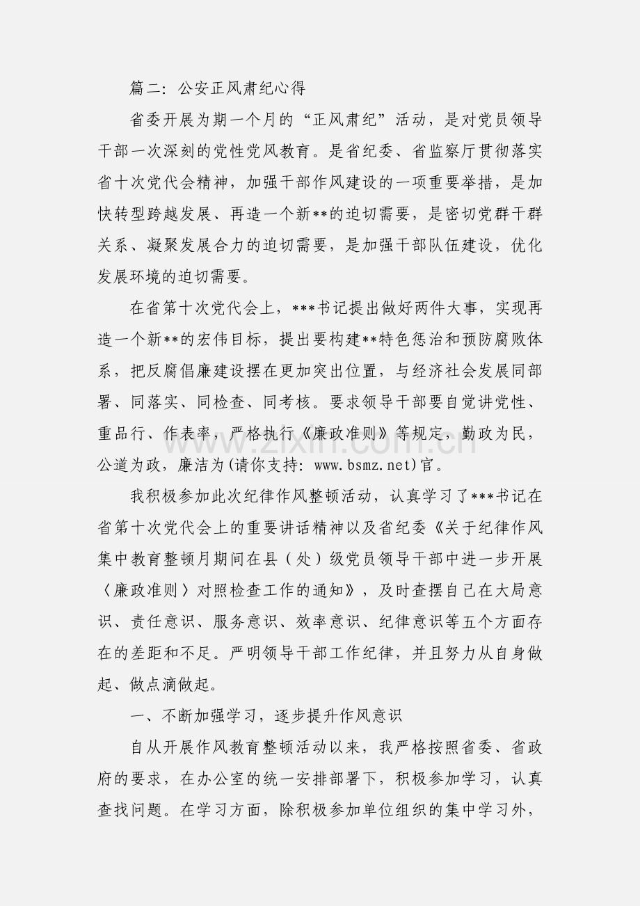 公安正风肃纪心得(多篇).docx_第3页