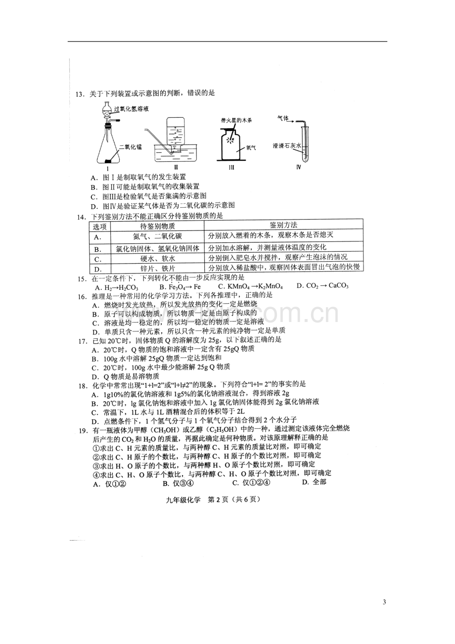 江苏省常州市九年级化学学业水平检测试题(扫描版)-新人教版.doc_第3页