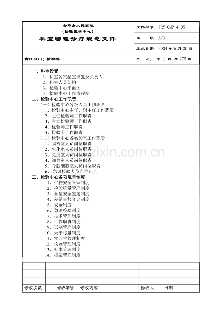 医院检验科完整SOP程序文件.doc_第1页