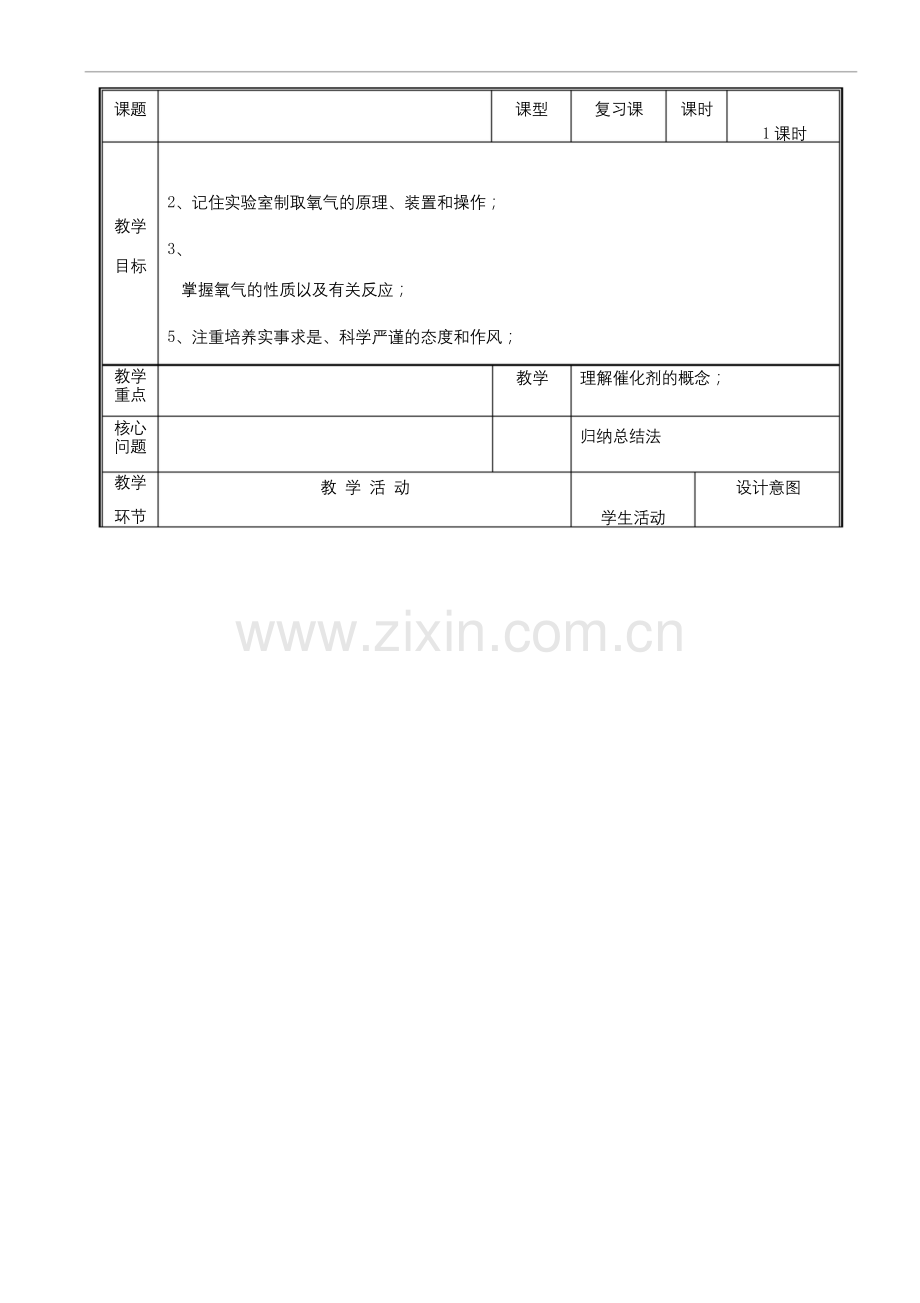 九年级化学第二单元复习教案.docx_第1页