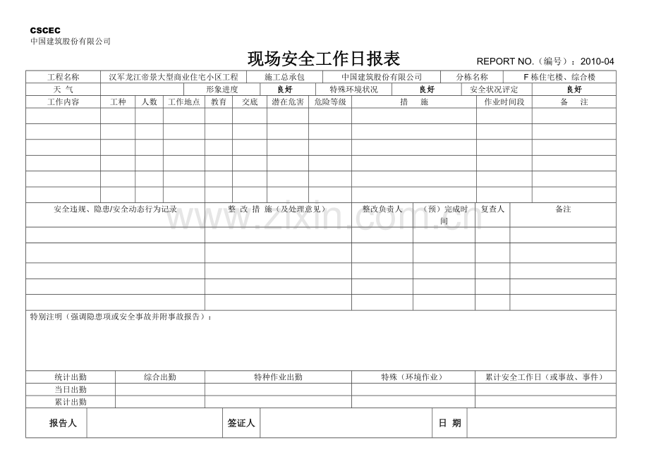 安全工作日报表.doc_第1页