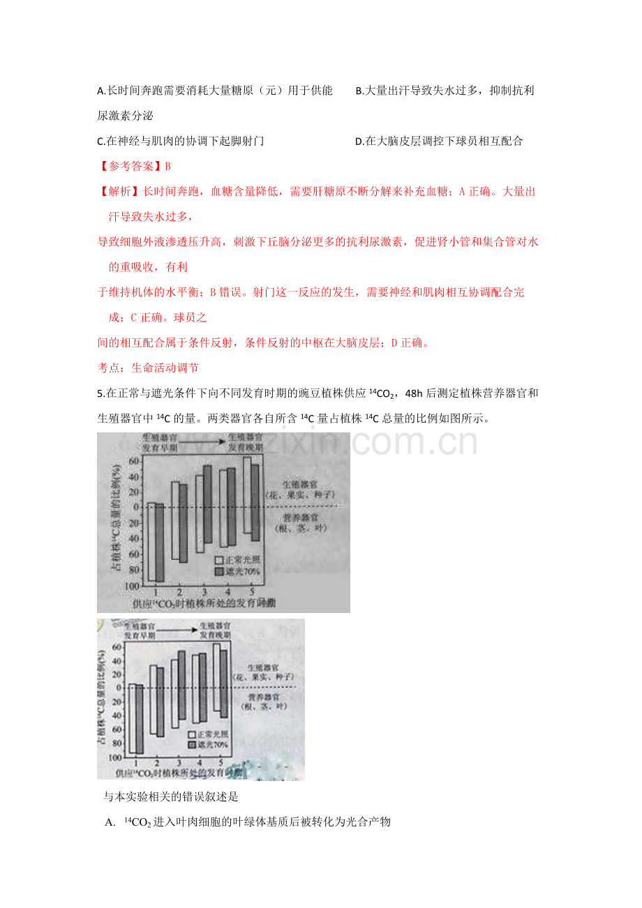 (精校版)2016年普通高等学校招生全国统一考试北京卷理综生物试题含答案(北京卷-解析版).docx_第3页