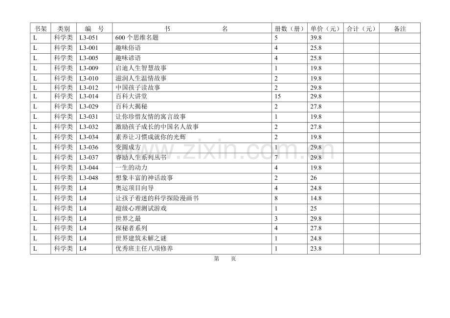 图书室图书入库登记表.docx_第3页