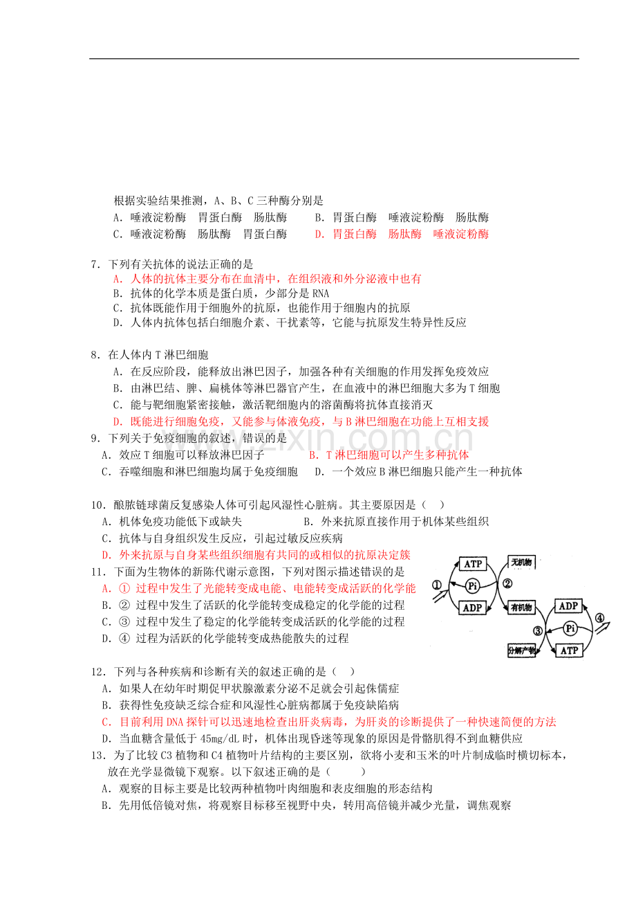 桂林市第十八中学08级高三生物第二次月考试题旧人教版【会员独享】.doc_第2页