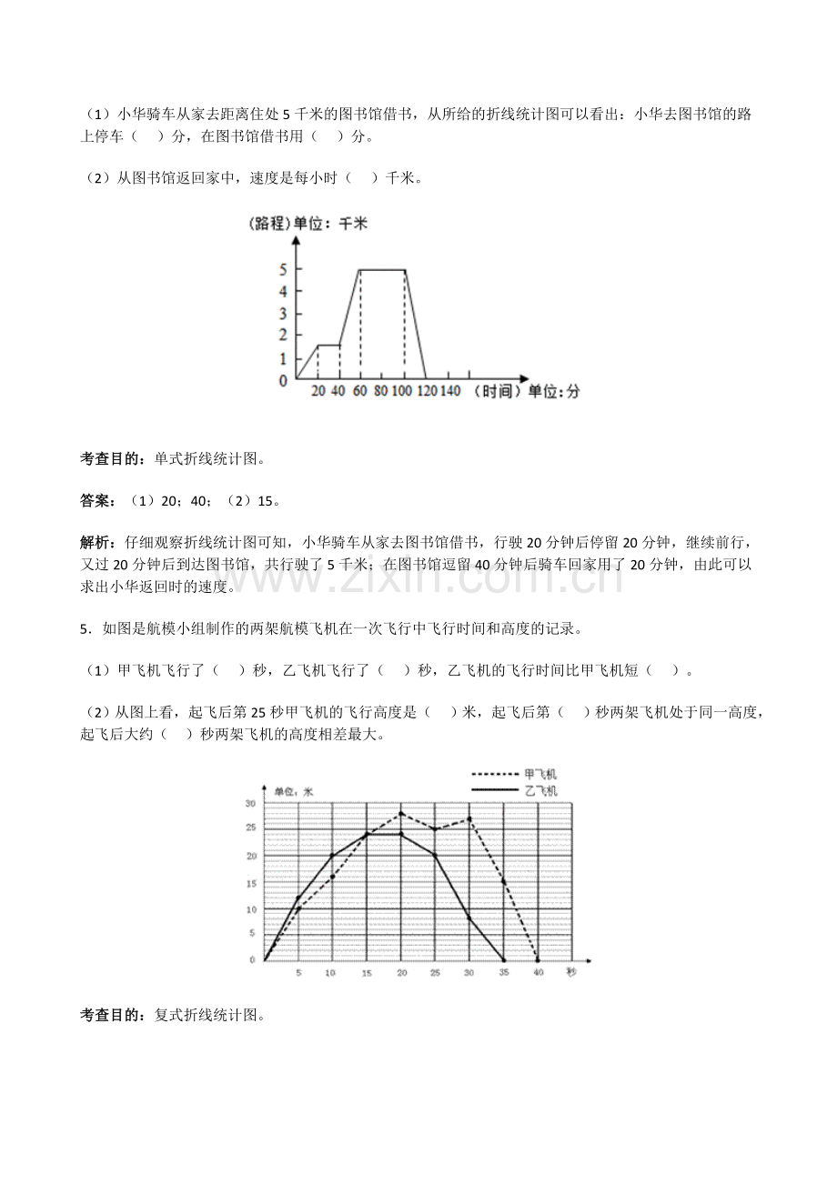 人教版数学五年级下册-09折线统计图-随堂测试习题03.doc_第3页