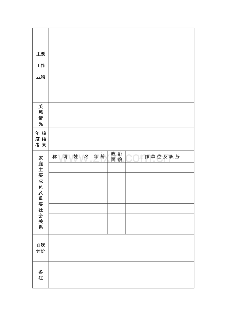 公务员个人简历模板.doc_第2页