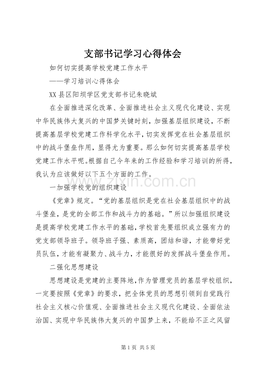 支部书记学习体会心得.docx_第1页