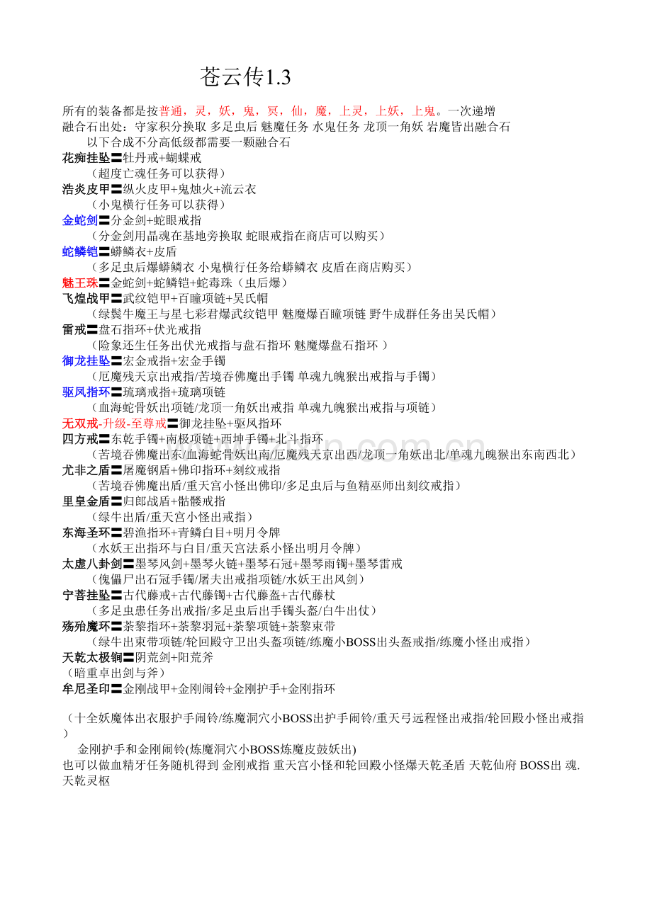 苍云传1.3装备攻略大全.doc_第1页