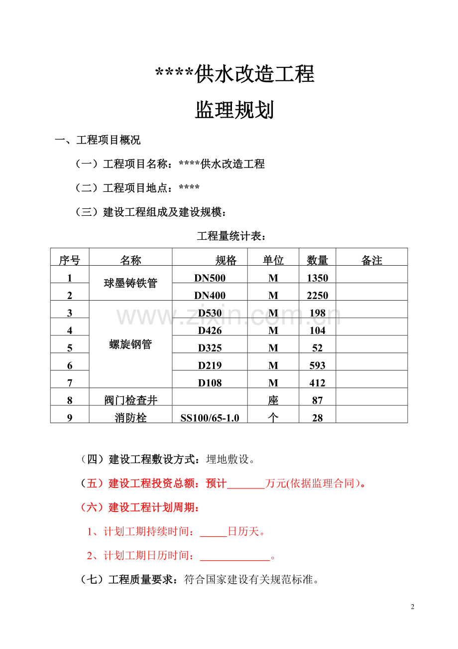 供水管道工程(监理规划).doc_第2页