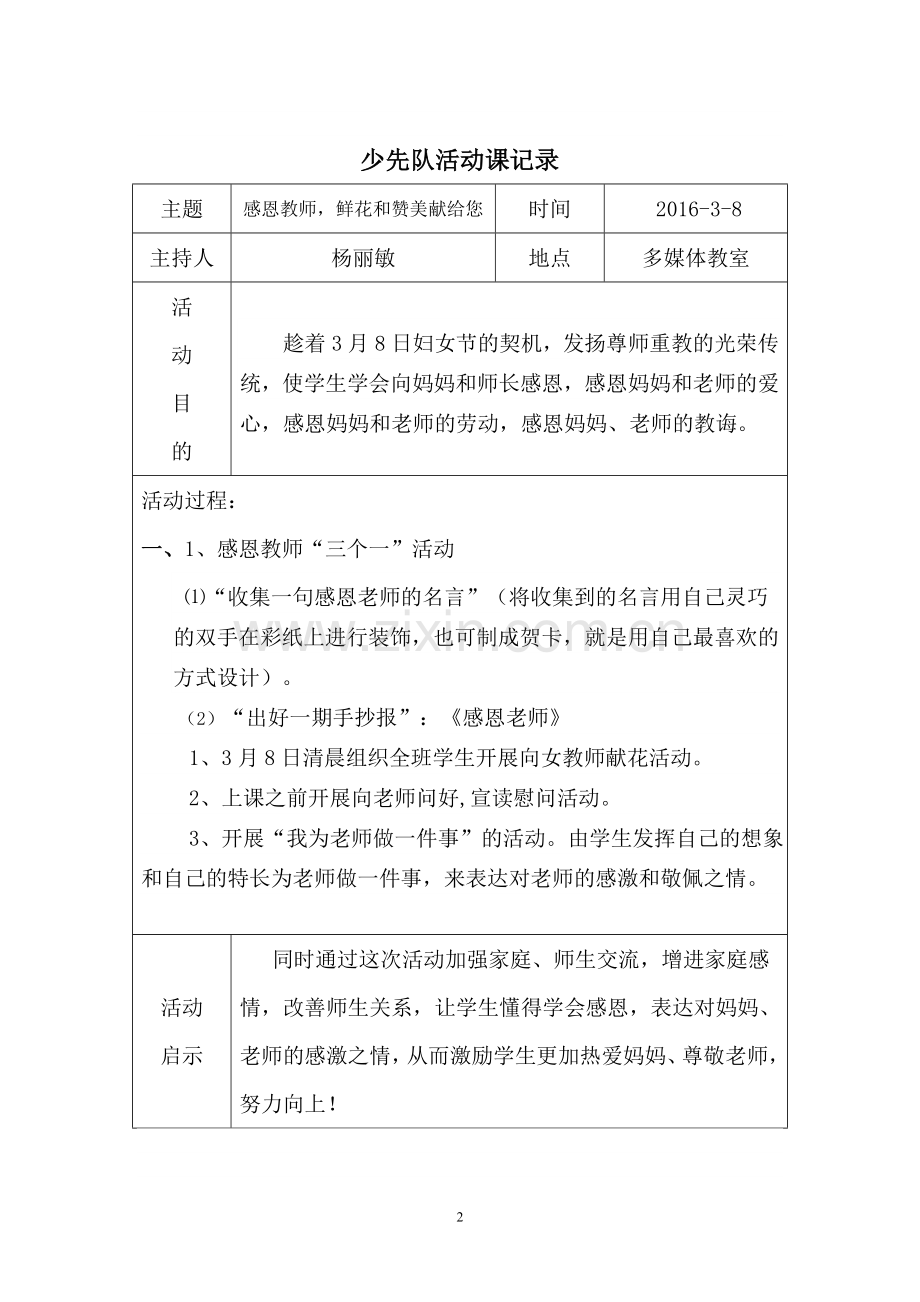 2015-2016下学期少先队活动记录表.doc_第2页