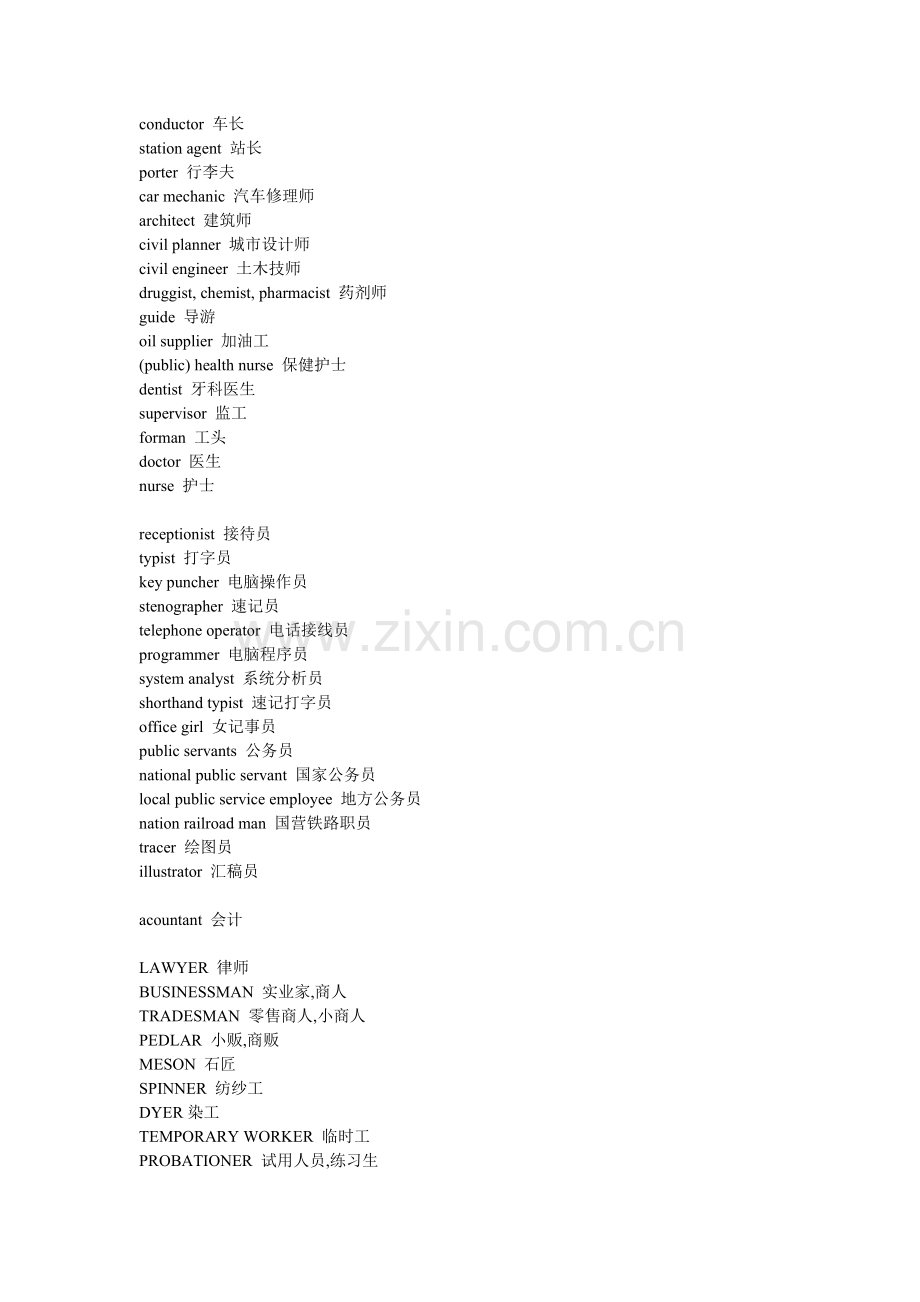 各种职业的英语单词.doc_第3页