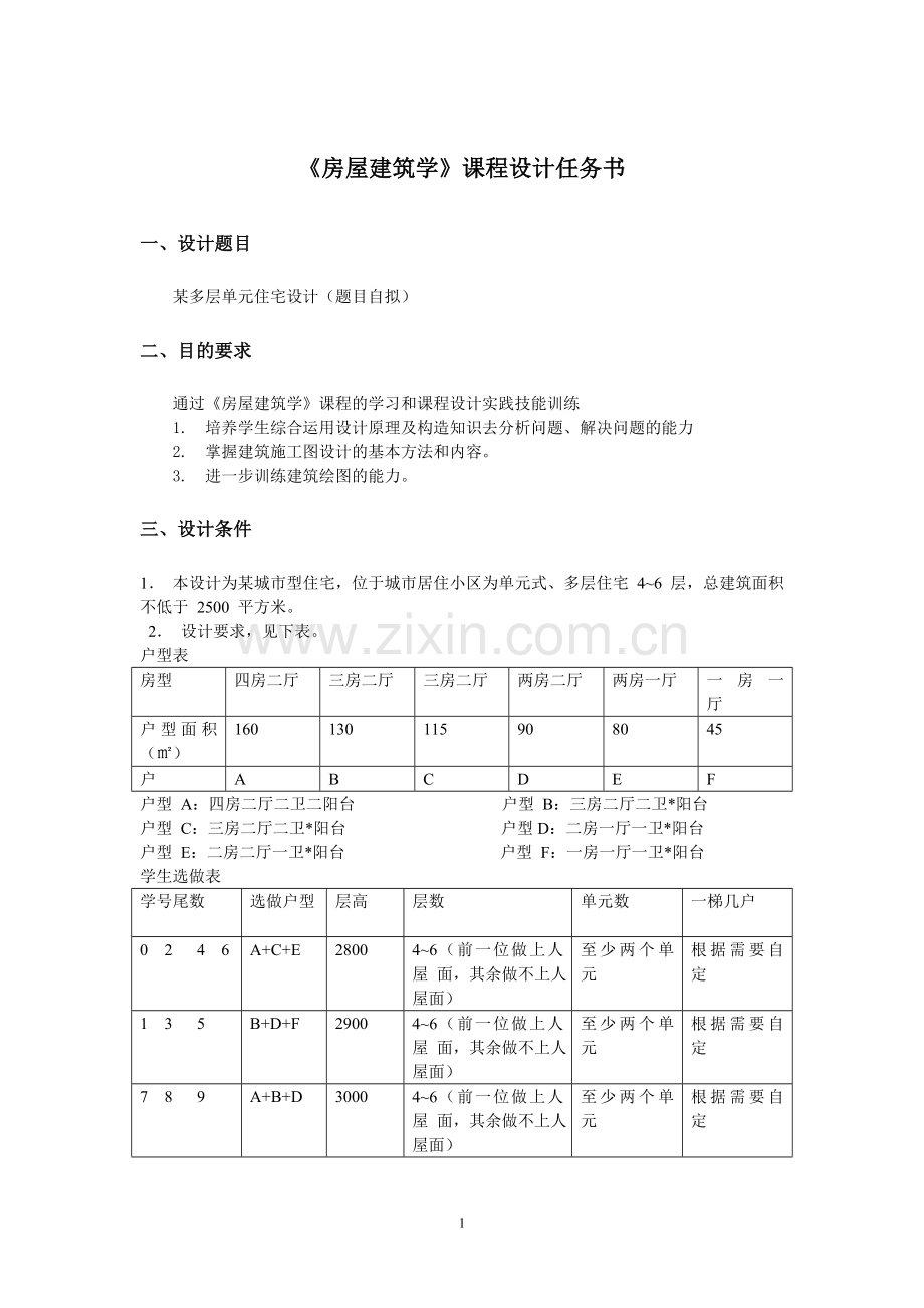 《房屋建筑学》课程设计.doc_第1页