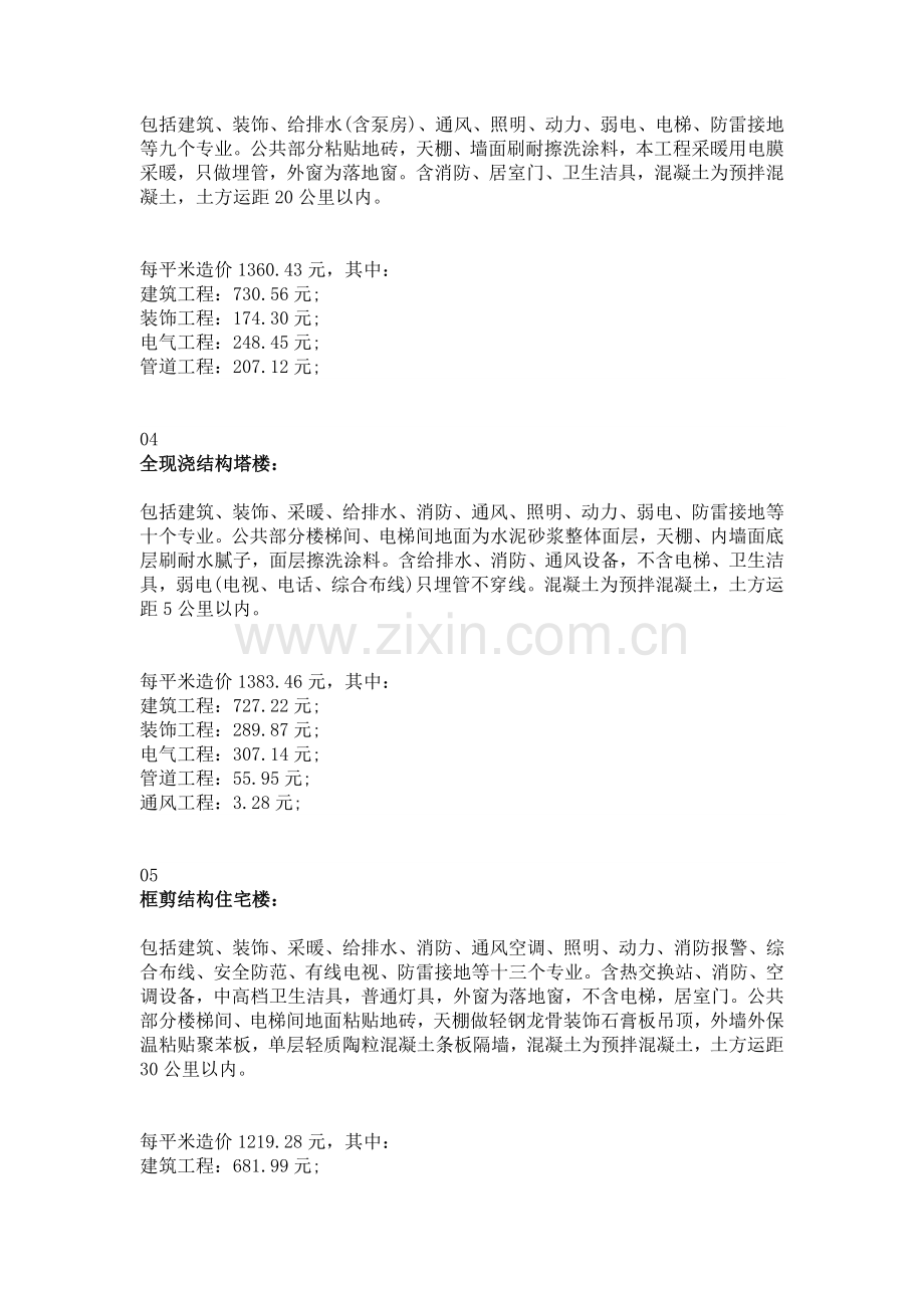 工程造价平米汇总表-各种指标一网打尽!.docx_第2页