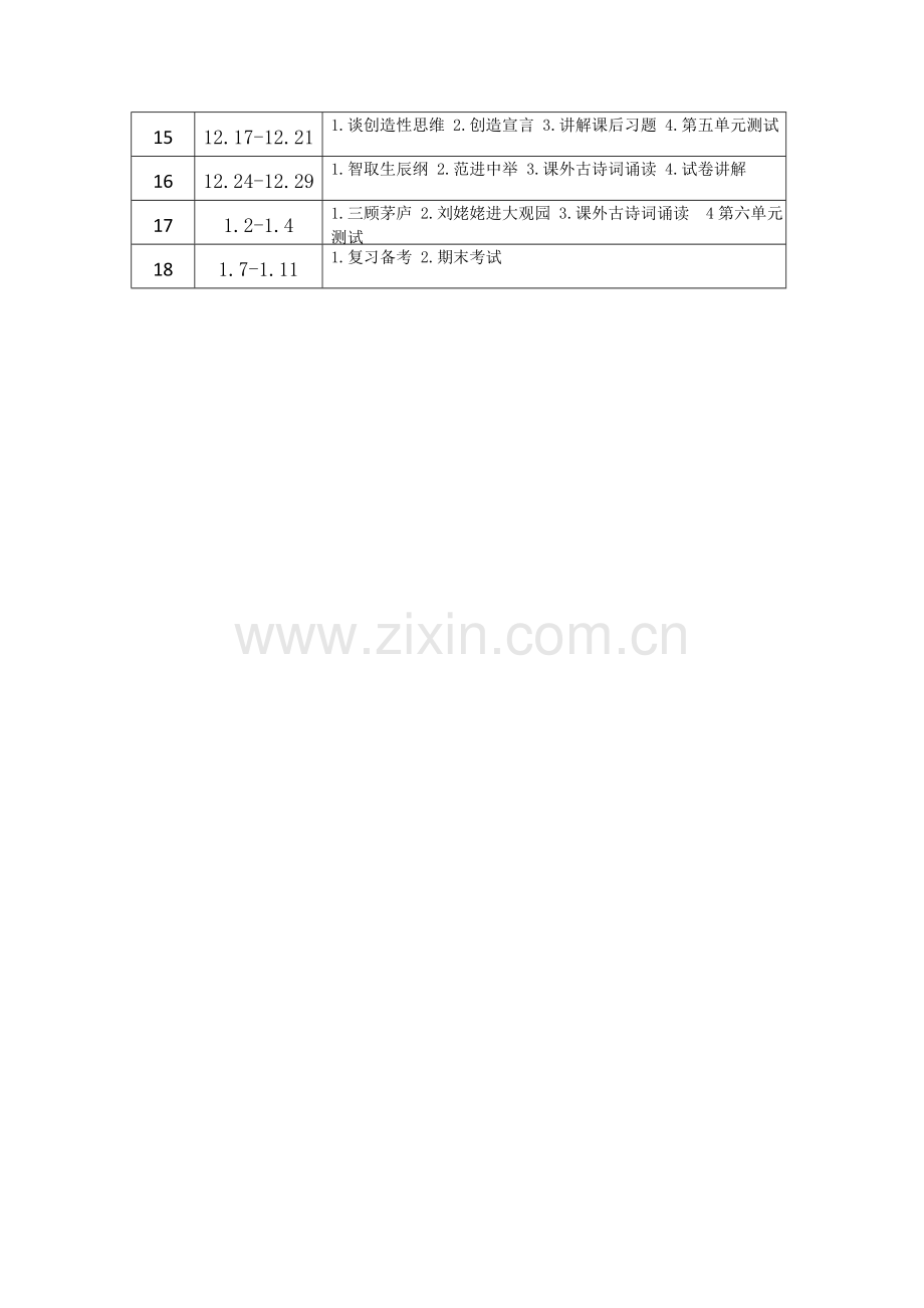 2018秋部编版九年级上册语文教学计划.doc_第3页