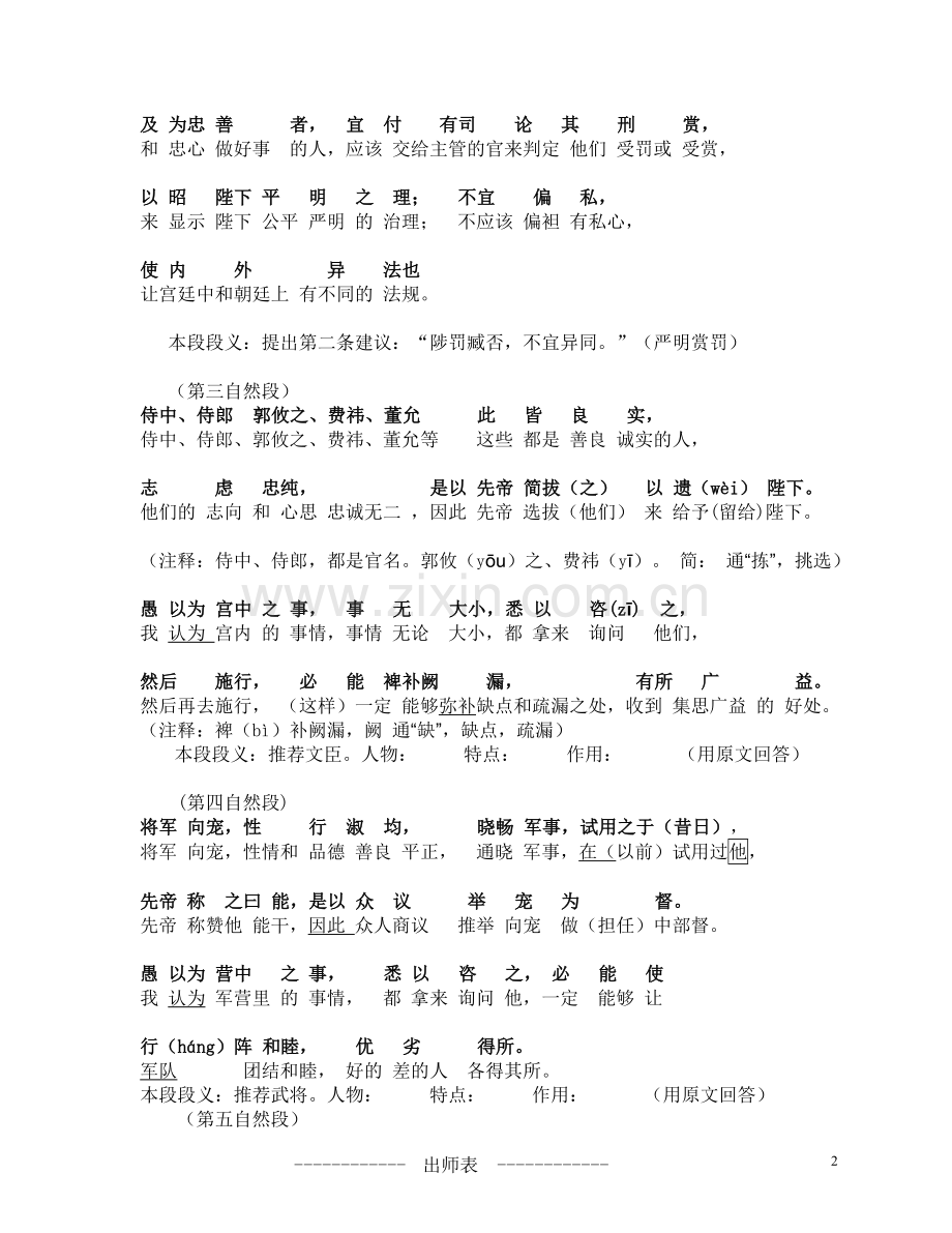 出师表原文及其逐句对照翻译.doc_第2页