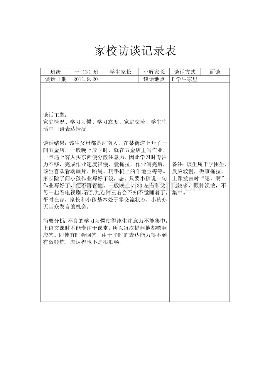 家长访谈记录表.doc_第2页