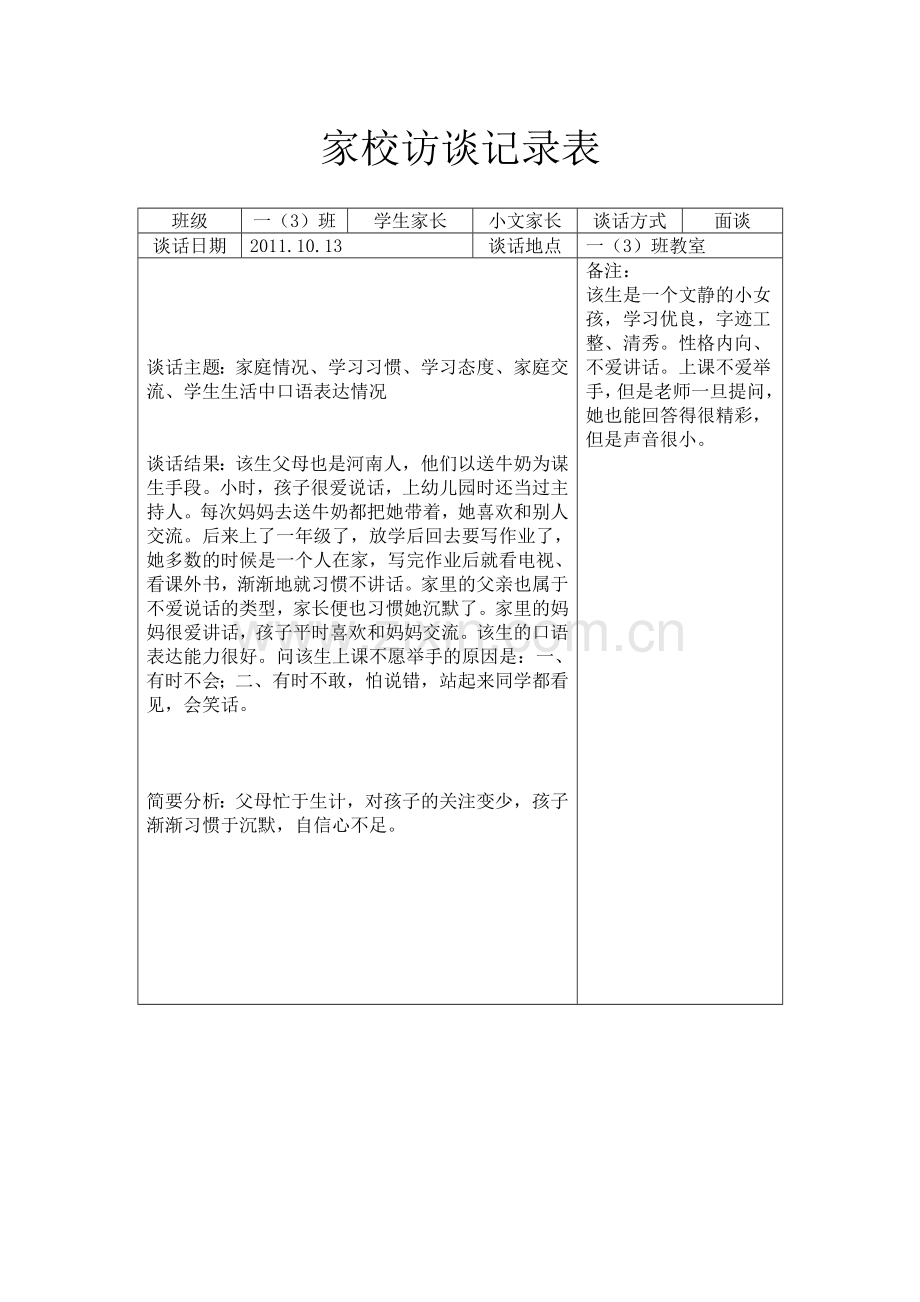 家长访谈记录表.doc_第3页