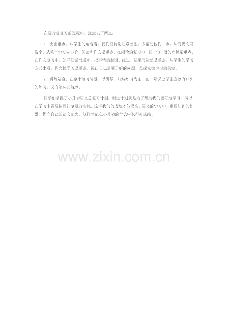 小升初语文复习计划.docx_第3页