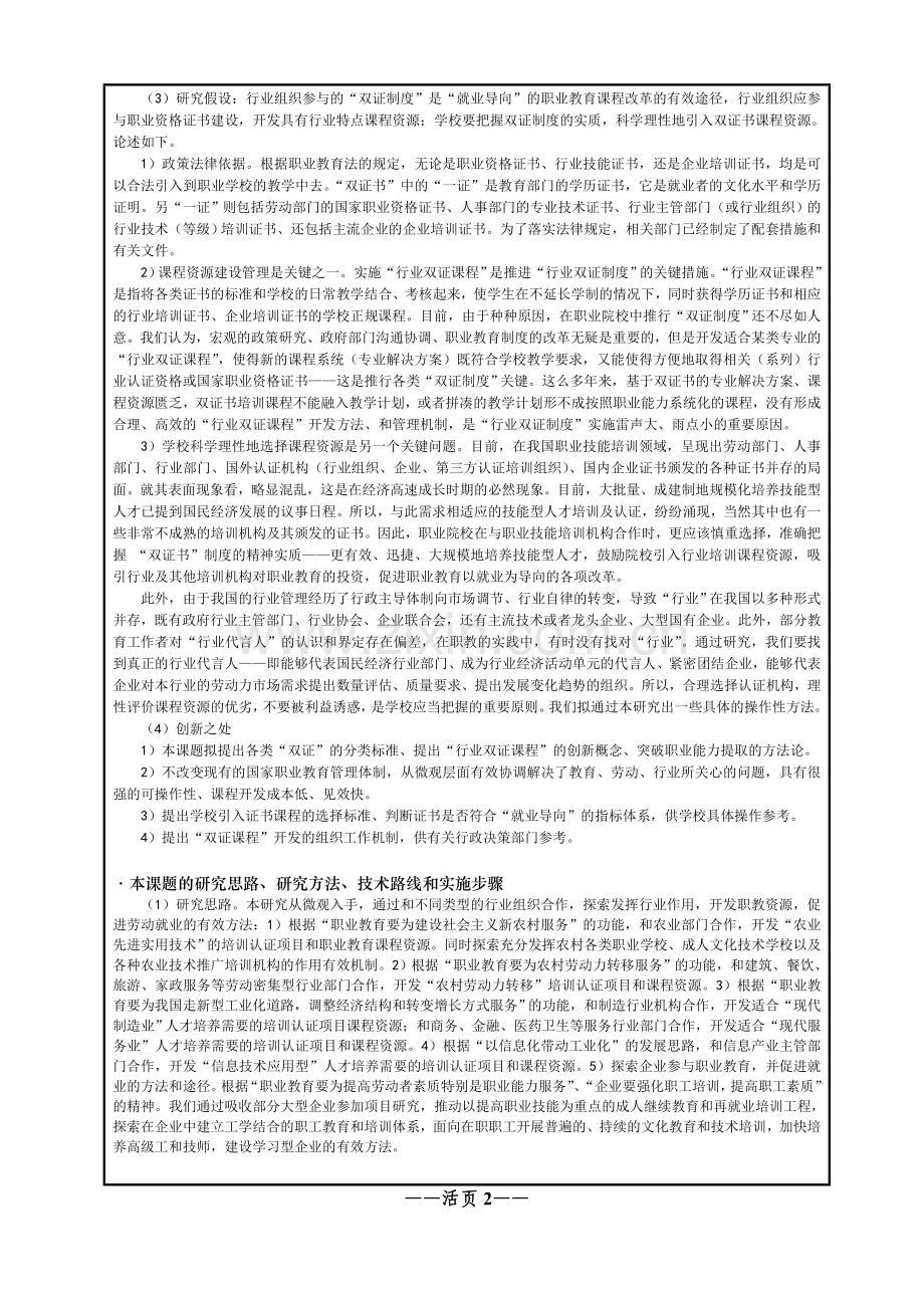 全国教育科学规划课题立项申请书范文.doc_第2页