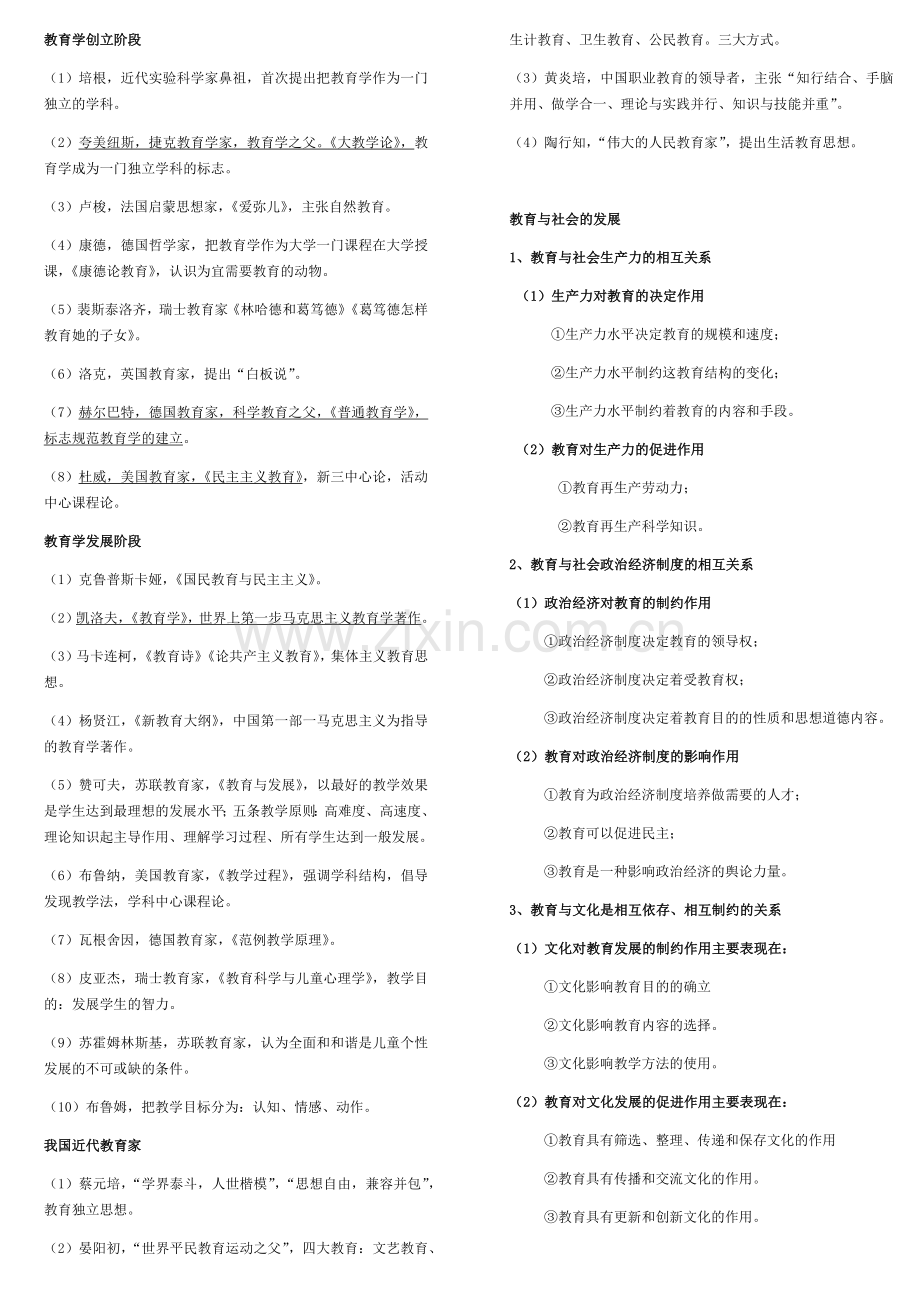 小学教育教学知识与能力考点(个人整理-笔试已过).docx_第2页