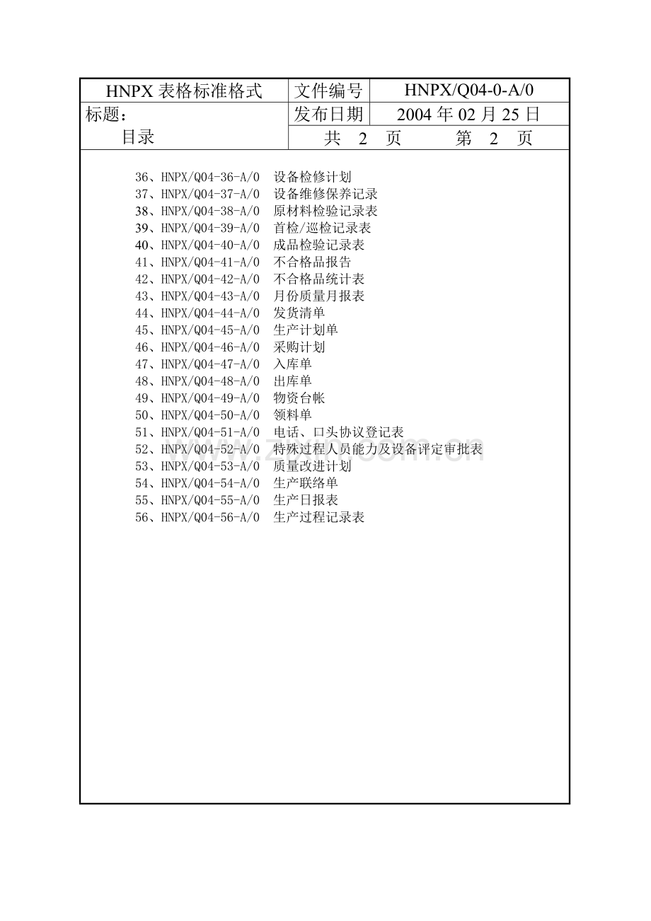 iso9001实用全套表格.doc_第2页