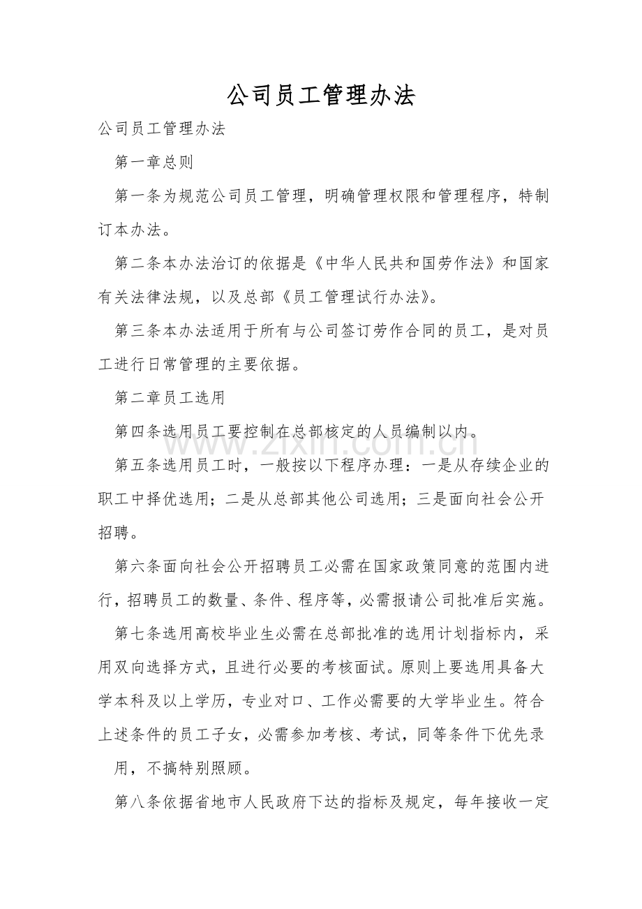 公司员工管理办法.doc_第1页