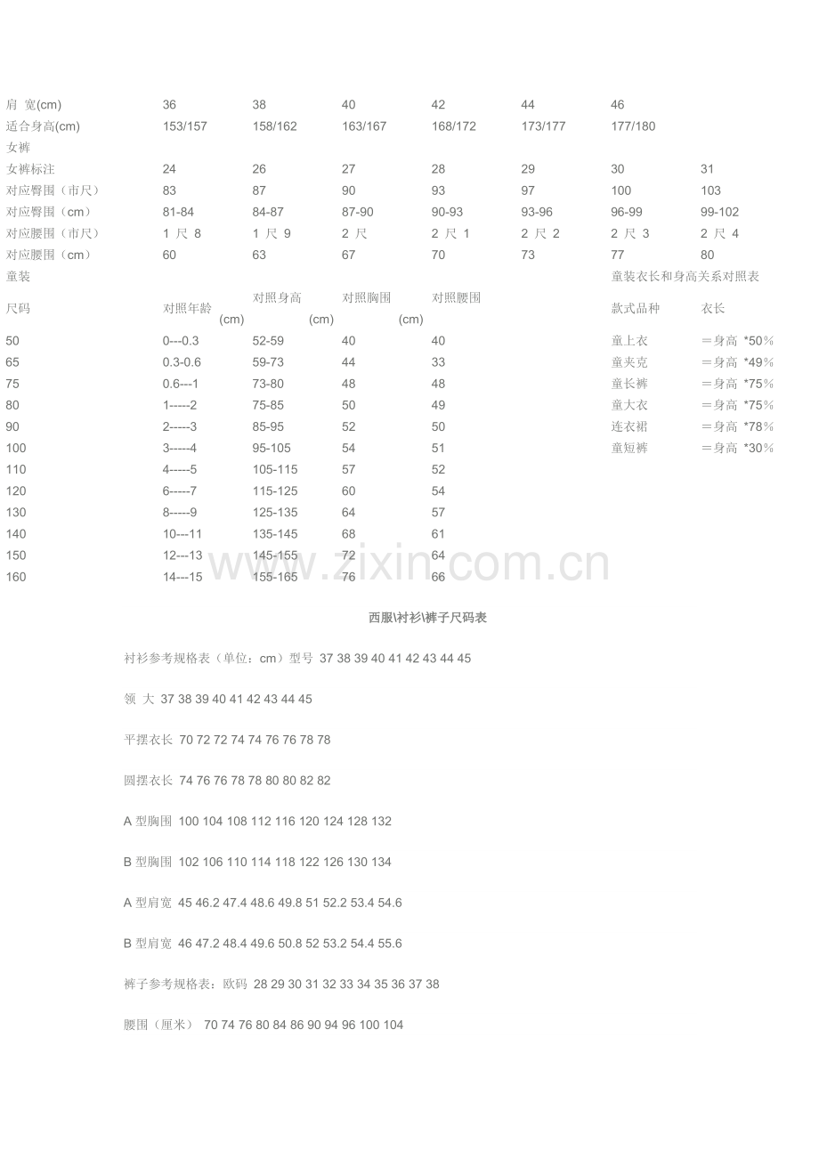 国家标准服装尺寸表.doc_第2页