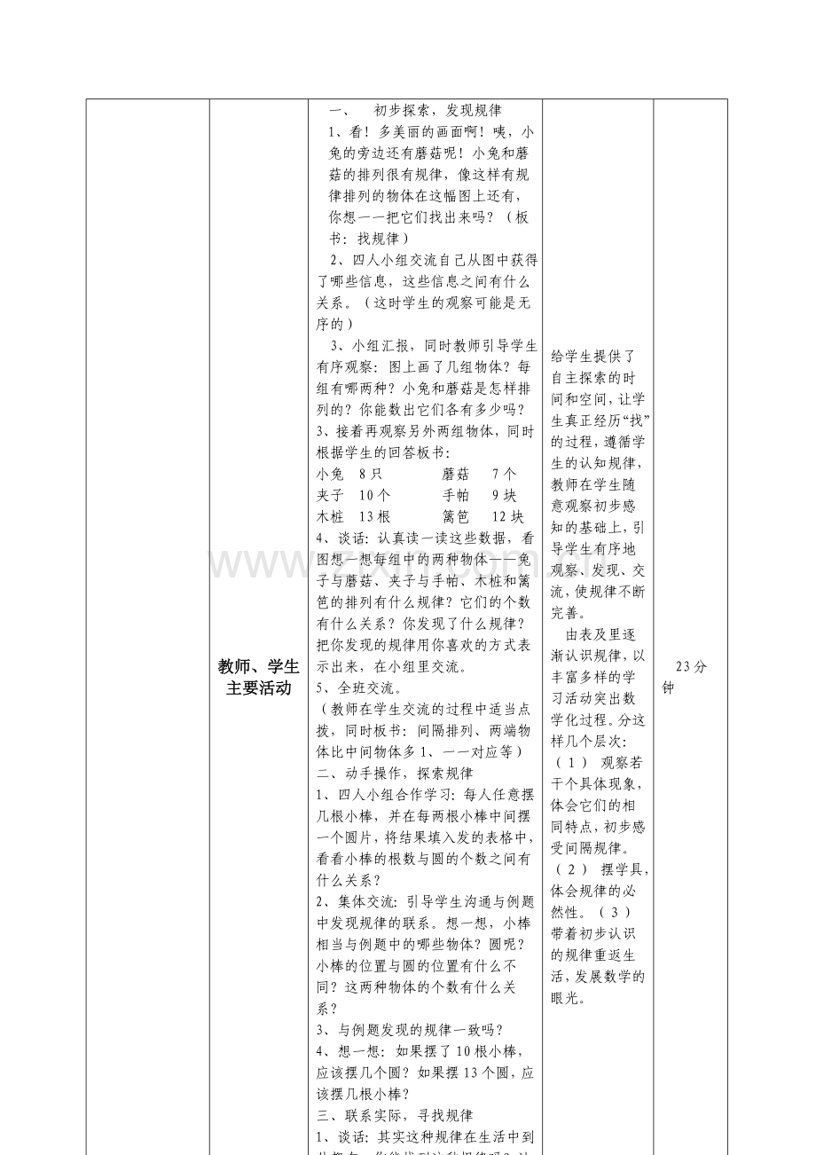 小学数学五年级上册《找规律》教学设计.doc_第3页