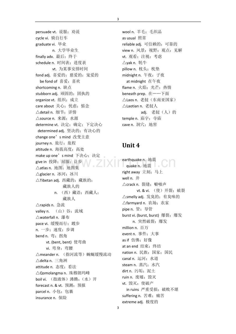 高中英语人教版教材必修一至选修六单词表.doc_第3页