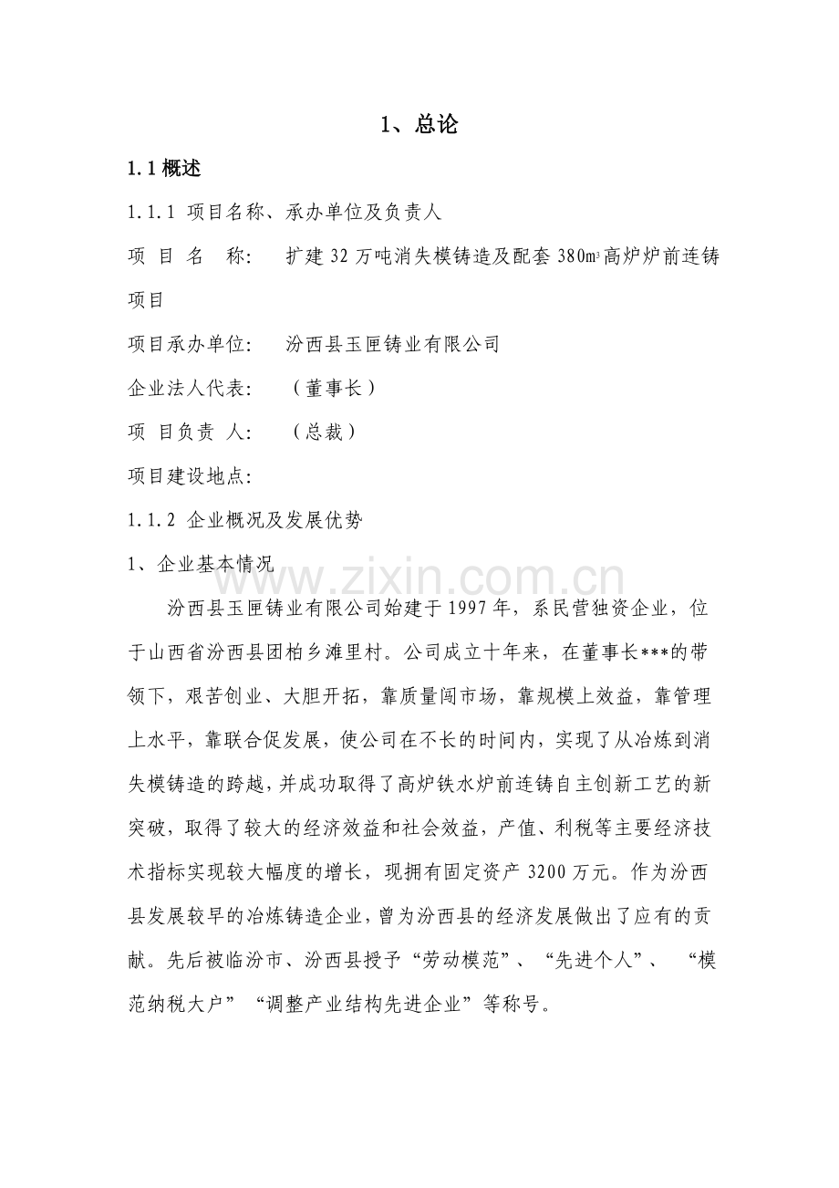 铸造及配套高炉项目可行性研究报告-范本.docx_第2页