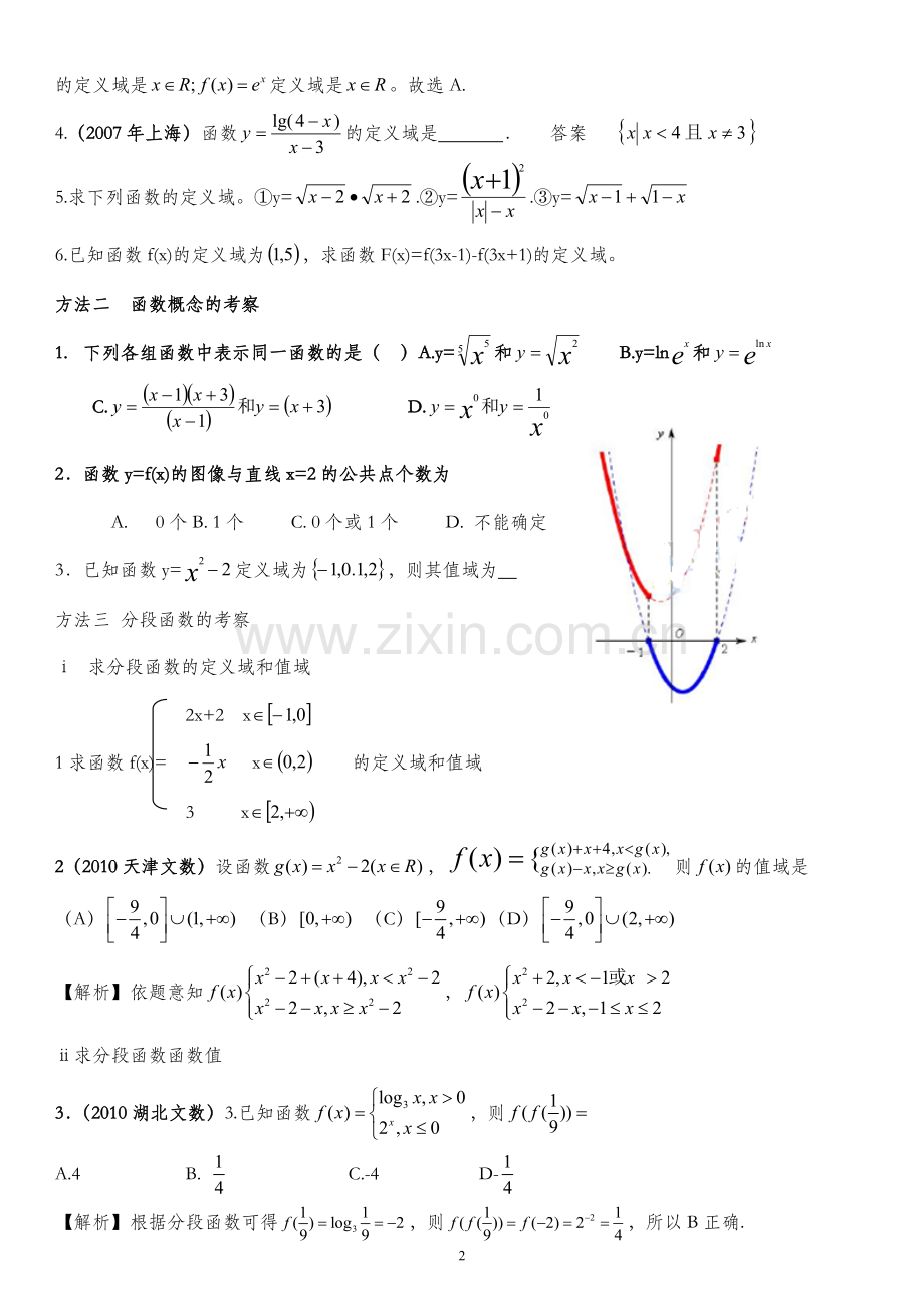 高中数学必修1函数及其表示题型总结.doc_第2页