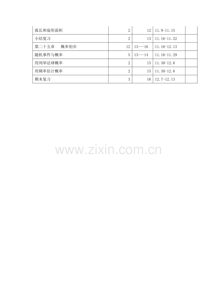 人教版九年级上册数学教学计划.doc_第3页