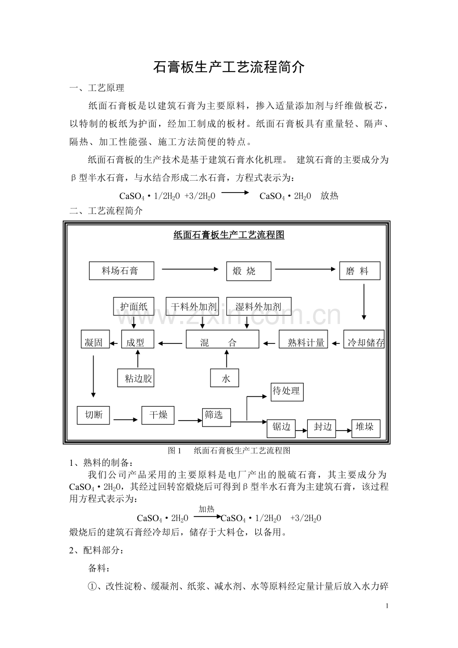 【原创】石膏板生产工艺流程.doc_第1页