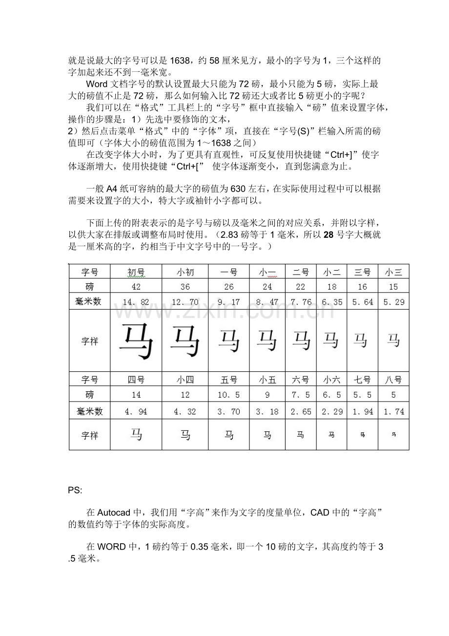 word中字号与尺寸(磅数)含义及对照表.doc_第3页