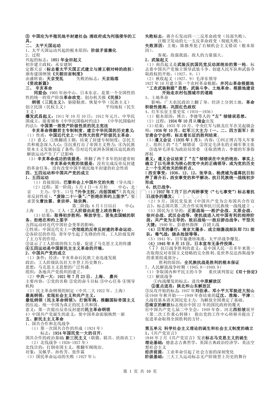 人教版普通高中历史学业水平考试复习提纲.doc_第2页