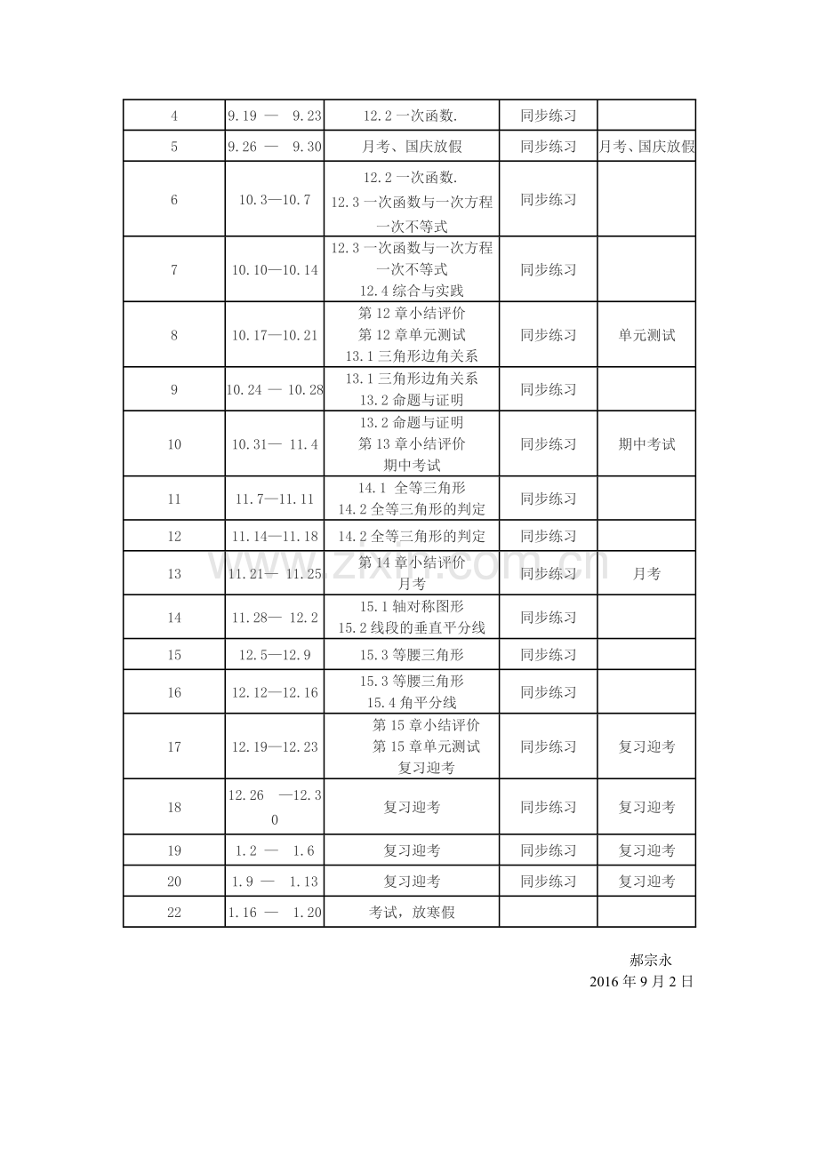 沪科版八年级上册数学教学计划(2016年).doc_第3页