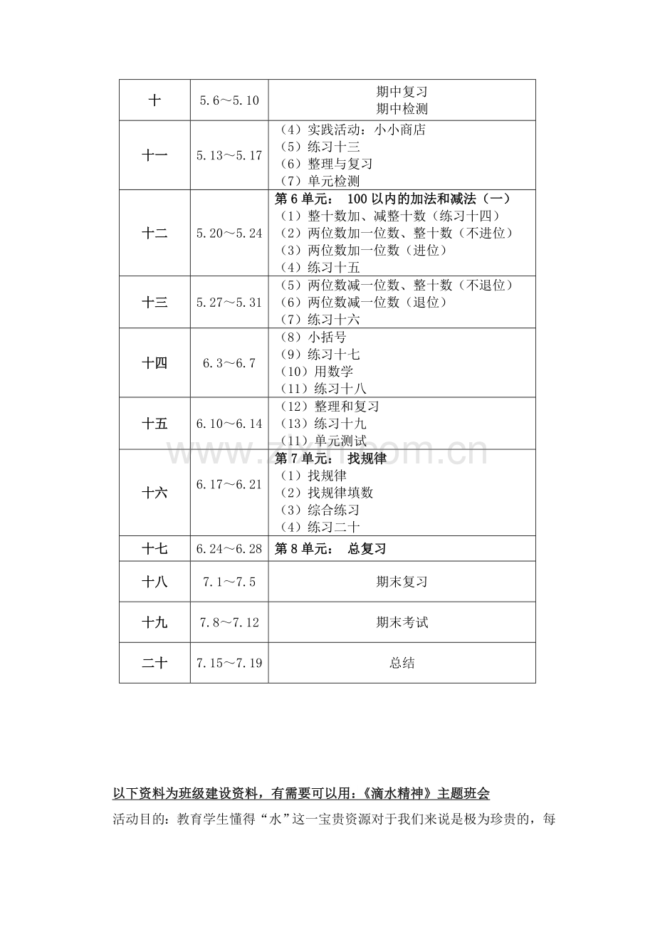 人教版一下数学新人教版-一年级下册数学教学进度表公开课课件教案.doc_第2页