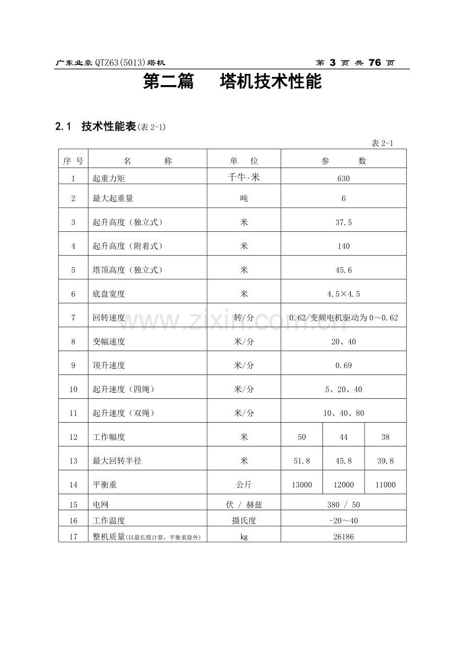 广东业豪QTZ63(5013)塔式起重机使用说明书(完全word版).doc_第3页