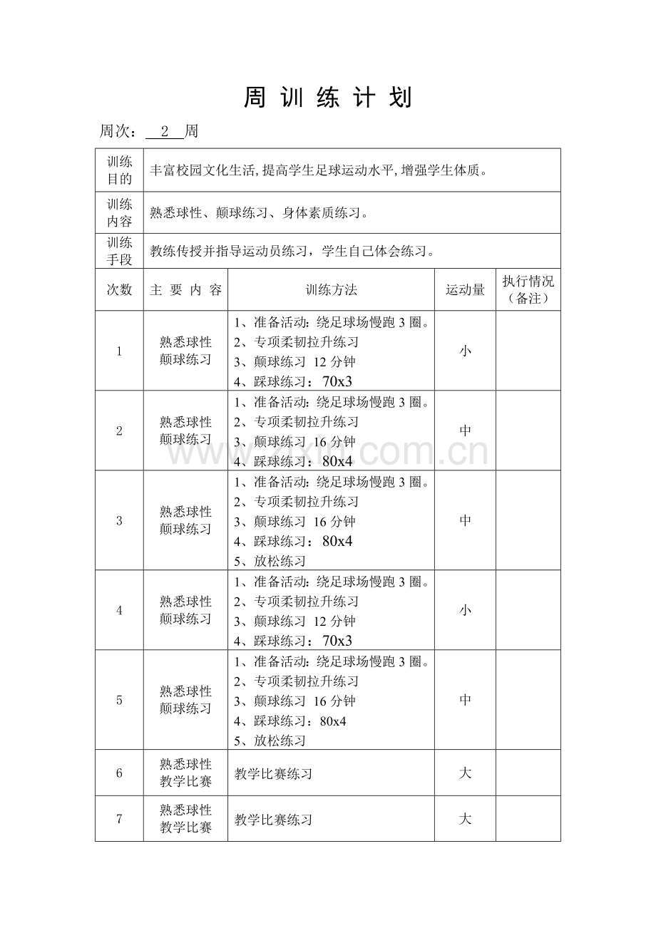 小学足球训练周计划.doc_第2页