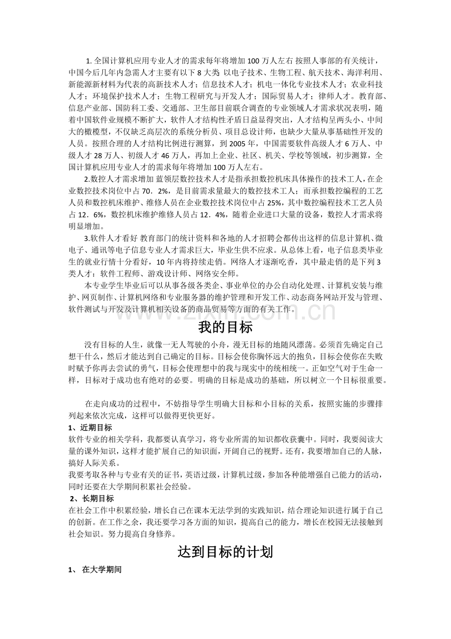 软件专业大学生职业生涯规划.docx_第2页