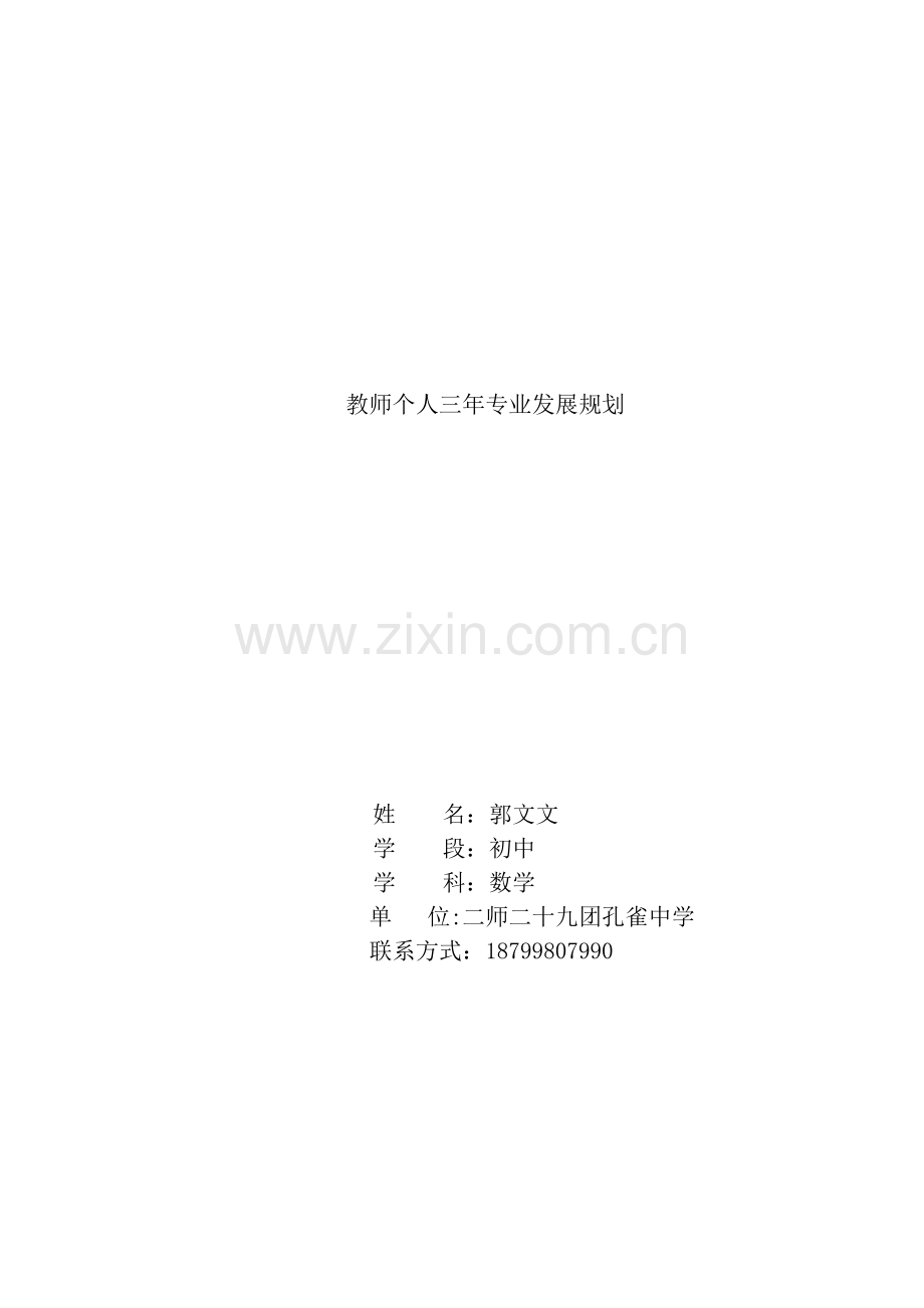 教师个人专业发展规划---郭文文.doc_第1页